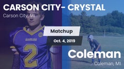 Matchup: Carson City-Crystal vs. Coleman  2019