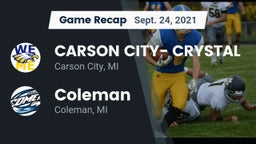 Recap: CARSON CITY- CRYSTAL  vs. Coleman  2021