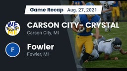 Recap: CARSON CITY- CRYSTAL  vs. Fowler  2021