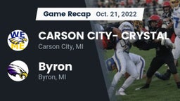 Recap: CARSON CITY- CRYSTAL  vs. Byron  2022