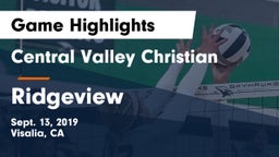 Central Valley Christian vs Ridgeview Game Highlights - Sept. 13, 2019