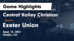 Central Valley Christian vs Exeter Union  Game Highlights - Sept. 13, 2021