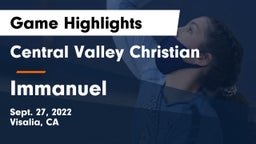 Central Valley Christian vs Immanuel  Game Highlights - Sept. 27, 2022
