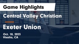 Central Valley Christian vs Exeter Union  Game Highlights - Oct. 18, 2023