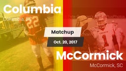 Matchup: Columbia vs. McCormick  2017