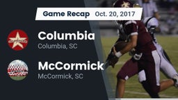 Recap: Columbia  vs. McCormick  2017