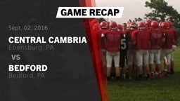 Recap: Central Cambria  vs. Bedford  2016