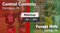 Matchup: Central Cambria vs. Forest Hills  2016