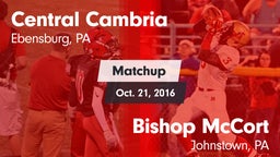 Matchup: Central Cambria vs. Bishop McCort  2016
