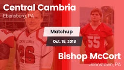 Matchup: Central Cambria vs. Bishop McCort  2018