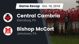 Recap: Central Cambria  vs. Bishop McCort  2018