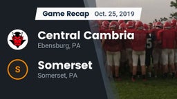 Recap: Central Cambria  vs. Somerset  2019