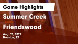 Summer Creek  vs Friendswood  Game Highlights - Aug. 20, 2022