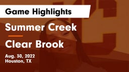Summer Creek  vs Clear Brook  Game Highlights - Aug. 30, 2022