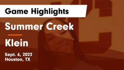 Summer Creek  vs Klein  Game Highlights - Sept. 6, 2022