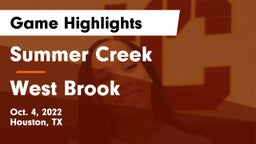 Summer Creek  vs West Brook  Game Highlights - Oct. 4, 2022