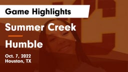 Summer Creek  vs Humble  Game Highlights - Oct. 7, 2022