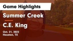 Summer Creek  vs C.E. King  Game Highlights - Oct. 21, 2022