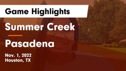 Summer Creek  vs Pasadena  Game Highlights - Nov. 1, 2022