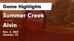 Summer Creek  vs Alvin  Game Highlights - Nov. 3, 2022