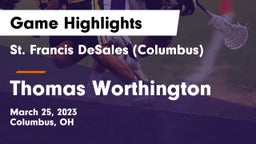 St. Francis DeSales  (Columbus) vs Thomas Worthington  Game Highlights - March 25, 2023
