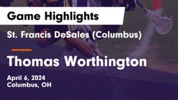 St. Francis DeSales  (Columbus) vs Thomas Worthington  Game Highlights - April 6, 2024