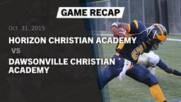 Recap: Horizon Christian Academy  vs. Dawsonville Christian Academy 2015