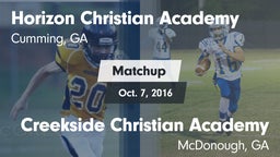 Matchup: Horizon Christian Ac vs. Creekside Christian Academy 2016