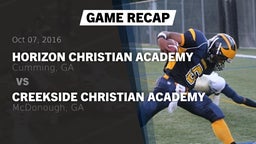 Recap: Horizon Christian Academy  vs. Creekside Christian Academy 2016