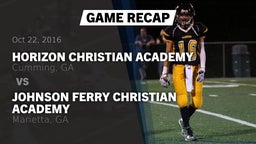 Recap: Horizon Christian Academy  vs. Johnson Ferry Christian Academy 2016
