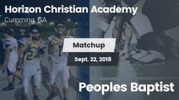 Matchup: Horizon Christian Ac vs. Peoples Baptist 2018