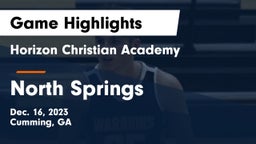 Horizon Christian Academy  vs North Springs  Game Highlights - Dec. 16, 2023