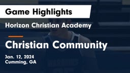 Horizon Christian Academy  vs Christian Community Game Highlights - Jan. 12, 2024