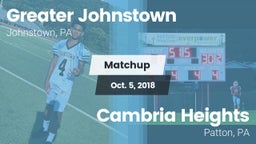 Matchup: Greater Johnstown vs. Cambria Heights  2018