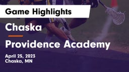 Chaska  vs Providence Academy Game Highlights - April 25, 2023