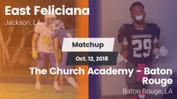 Matchup: East Feliciana High vs. The Church Academy - Baton Rouge 2018