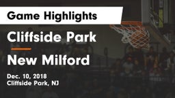 Cliffside Park  vs New Milford  Game Highlights - Dec. 10, 2018