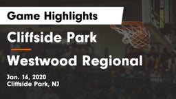 Cliffside Park  vs Westwood Regional  Game Highlights - Jan. 16, 2020