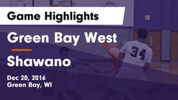 Green Bay West  vs Shawano Game Highlights - Dec 20, 2016