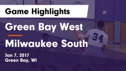 Green Bay West  vs Milwaukee South Game Highlights - Jan 7, 2017