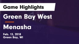 Green Bay West vs Menasha  Game Highlights - Feb. 13, 2018