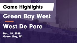 Green Bay West vs West De Pere  Game Highlights - Dec. 18, 2018