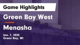 Green Bay West vs Menasha  Game Highlights - Jan. 7, 2020