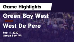 Green Bay West vs West De Pere  Game Highlights - Feb. 6, 2020