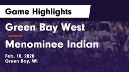 Green Bay West vs Menominee Indian  Game Highlights - Feb. 10, 2020
