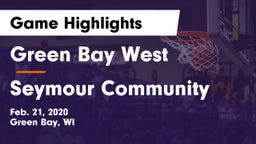 Green Bay West vs Seymour Community  Game Highlights - Feb. 21, 2020