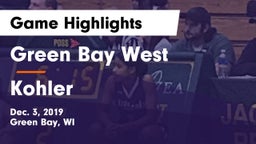 Green Bay West vs Kohler  Game Highlights - Dec. 3, 2019