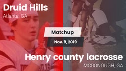 Matchup: Druid Hills High vs. Henry county lacrosse 2019