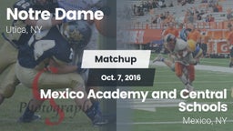 Matchup: Notre Dame High vs. Mexico Academy and Central Schools 2016