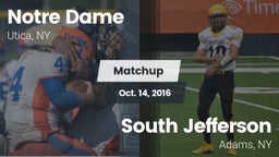 Matchup: Notre Dame High vs. South Jefferson  2016